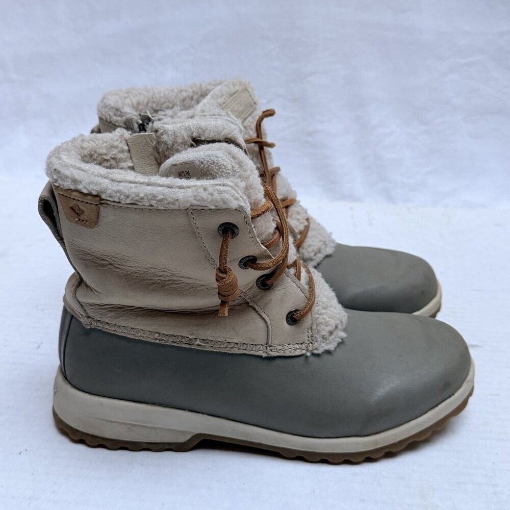 Sperry Womens Boots Maritime Repel Waterproof Faux Fur Tan Size 7 Outdoor Winter